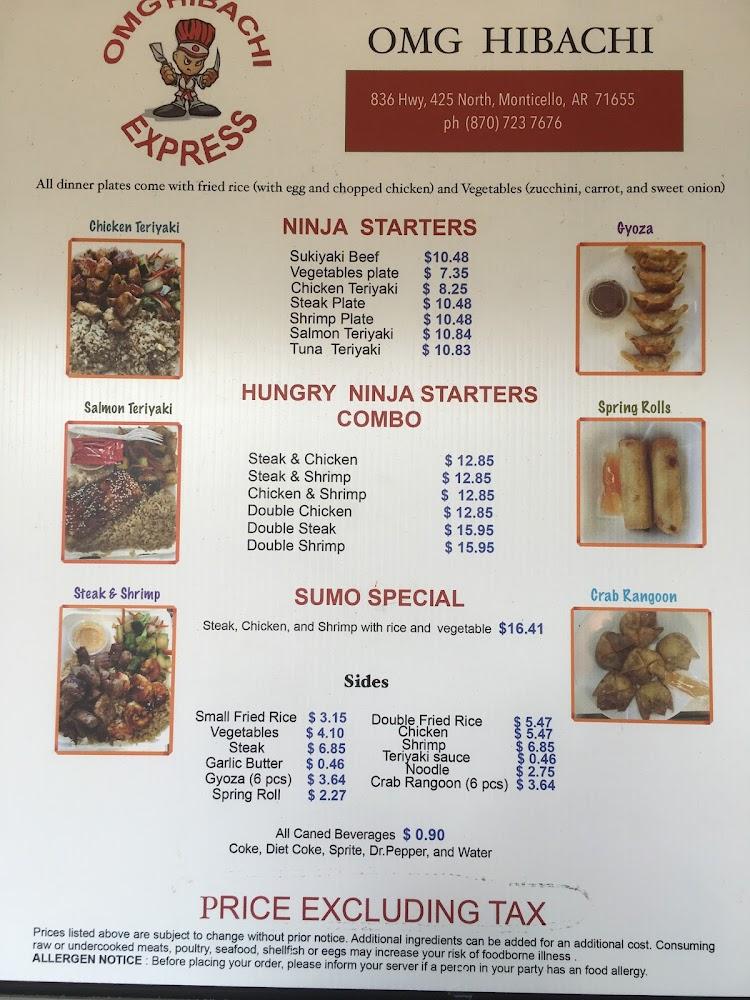 OMG Hibachi Menu image 3